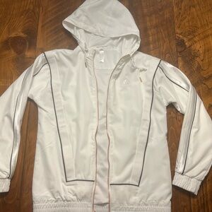 Adidas White Lightweight Jacket with Rose Gold Zipper